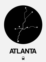 Atlanta Black Subway Map Fine Art Print