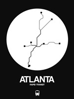 Atlanta White Subway Map Fine Art Print