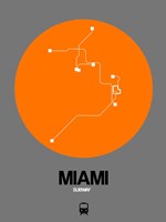 Miami Orange Subway Map Fine Art Print