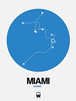 Miami Blue Subway Map Fine Art Print