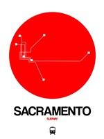 Sacramento Red Subway Map Fine Art Print