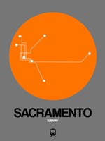 Sacramento Orange Subway Map Fine Art Print