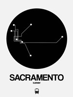Sacramento Black Subway Map Fine Art Print
