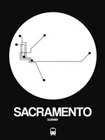 Sacramento White Subway Map Fine Art Print