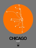 Chicago Orange Subway Map Fine Art Print