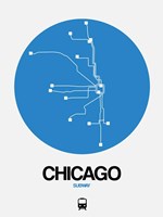 Chicago Blue Subway Map Fine Art Print