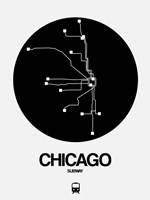 Chicago Black Subway Map Fine Art Print