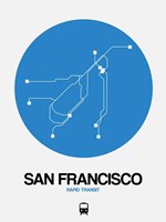 San Francisco Blue Subway Map Fine Art Print