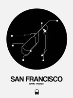 San Francisco Black Subway Map Fine Art Print