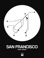 San Francisco White Subway Map Fine Art Print