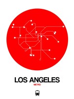 Los Angeles Red Subway Map Fine Art Print
