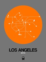 Los Angeles Orange Subway Map Fine Art Print