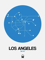 Los Angeles Blue Subway Map Fine Art Print