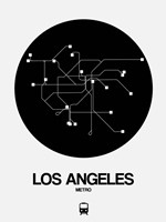 Los Angeles Black Subway Map Fine Art Print