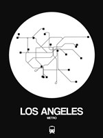 Los Angeles White Subway Map Fine Art Print