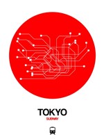 Tokyo Red Subway Map Fine Art Print