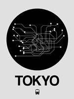 Tokyo Black Subway Map Fine Art Print