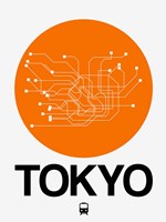 Tokyo Orange Subway Map Fine Art Print