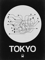 Tokyo White Subway Map Fine Art Print