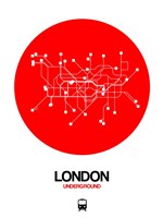 London Red Subway Map Fine Art Print