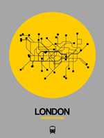 London Yellow Subway Map Fine Art Print