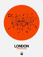 London Orange Subway Map Fine Art Print