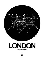 London Black Subway Map Fine Art Print