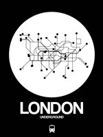 London White Subway Map Fine Art Print