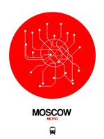 Moscow Red Subway Map Fine Art Print