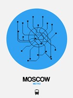 Moscow Blue Subway Map Fine Art Print