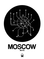 Moscow Black Subway Map Fine Art Print