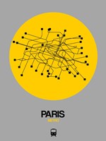 Paris Yellow Subway Map Fine Art Print