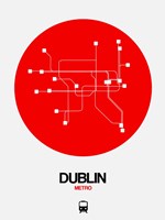 Dublin Red Subway Map Fine Art Print