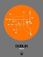Dublin Orange Subway Map Fine Art Print