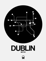 Dublin Black Subway Map Fine Art Print
