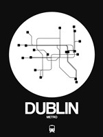Dublin White Subway Map Fine Art Print