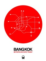 Bangkok Red Subway Map Fine Art Print