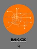 Bangkok Orange Subway Map Fine Art Print