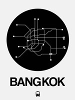 Bangkok Black Subway Map Fine Art Print
