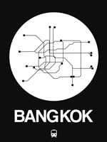 Bangkok White Subway Map Fine Art Print