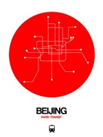 Beijing Red Subway Map Fine Art Print