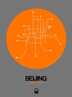 Beijing Orange Subway Map Fine Art Print