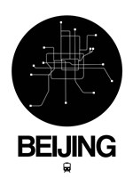 Beijing Black Subway Map Fine Art Print