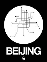 Beijing White Subway Map Fine Art Print