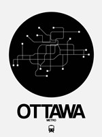 Ottawa Black Subway Map Fine Art Print