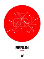 Berlin Red Subway Map Fine Art Print