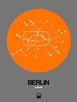 Berlin Orange Subway Map Fine Art Print