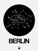 Berlin Black Subway Map Fine Art Print