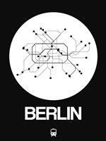 Berlin White Subway Map Fine Art Print