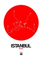 Istanbul Red Subway Map Fine Art Print